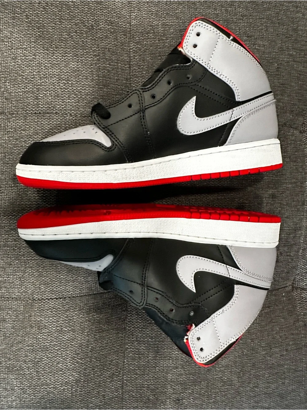 Nike Air Jordan High-Top Sneakers in Black, Gray & Red Boys Size 7